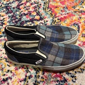 Vans x Pendleton Blue and Gray Plaid Slip-On